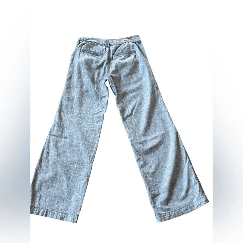 Pilcro and the Letterpress Linen blend Blue Straight Leg Trousers - Picture 3 of 6